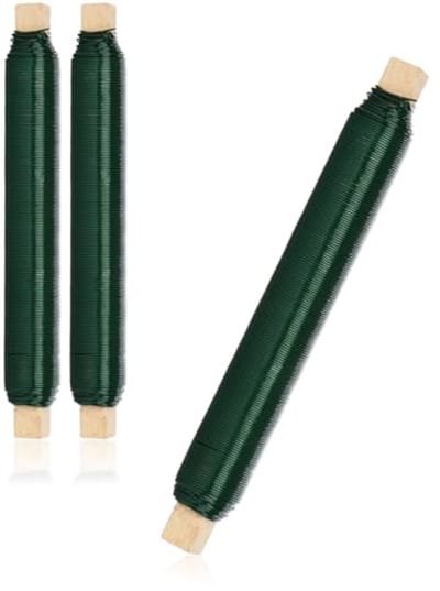 Bloemenwikkeldraadset - Groen Binddraad op Houten Spoel - 300g, 0,65mm