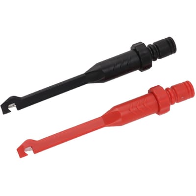 2 stuks Draaddoorborende Sonde Isolatie Doorborende Sonde met 4 mm Vrouwelijke Banaanbussen voor Automotive black