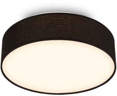 BRILONER Duck - LED Plafondlamp met stoffen kap - warm wit licht - woonkamer verlichting - 16W - Ø30 - zwart