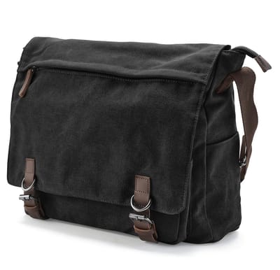 Donkergrijze Canvas Schooltas