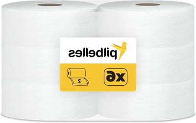Industrieel Toiletpapier - Maxi Jumbo Rollen - Hygiënisch Werken - Extra Zachte Cellulose - 6 Rollen 200m - Wit
