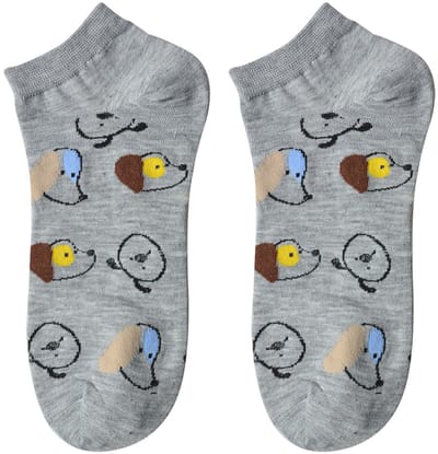 Clayre & Eef Grappige Sokken one size Grijs Polyester Honden