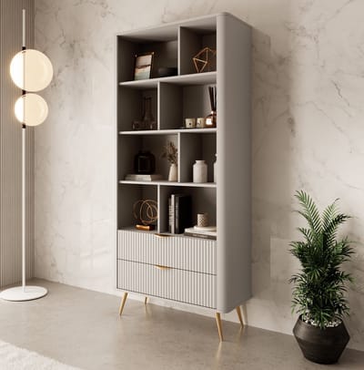Meubella - Boekenkast Lima - Beige - 88 cm