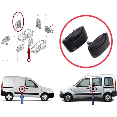 EDP1558 Buitendeurhandvat Schuifdeur Links Rechts Zwart voor Renault Kangoo KC Express FC Nissan Kubistar MK1 X76 8200107371 8200107372