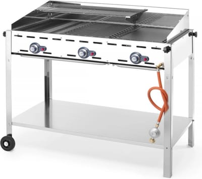 HENDI Green Fire barbecue – 3 branders – 17,4 kW – verbeterde luchtaanvoer – 1078x612x825 mm