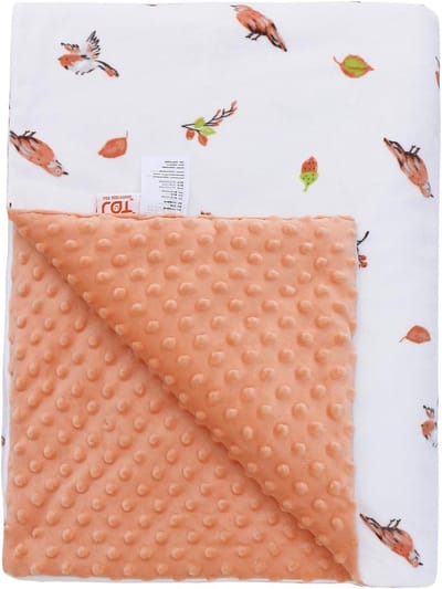 Hoogwaardige vulling dubbelzijdige babydeken knuffeldeken kruipdeken - vogelprint 110 x 150 cm