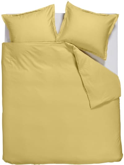 Ambiante Satin Uni dekbedovertrek - Tweepersoons - 200x200/220 cm - Licht geel