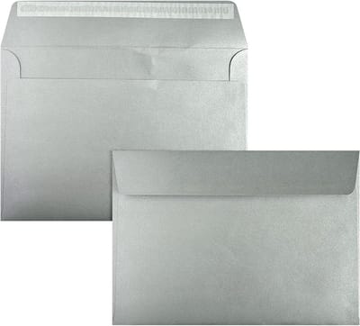C5 Enveloppen - Parelmoer Zilver - Uitnodigingen Versturen - Elegante Glans - 162 x 229 cm - Zilver Parelmoer