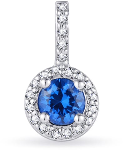Gisser Jewels - Hanger excl. Collier - Roset gezet met Witte en Blauwe Zirkonia Stenen - 5mm Breed - Gerhodineerd Zilver 925