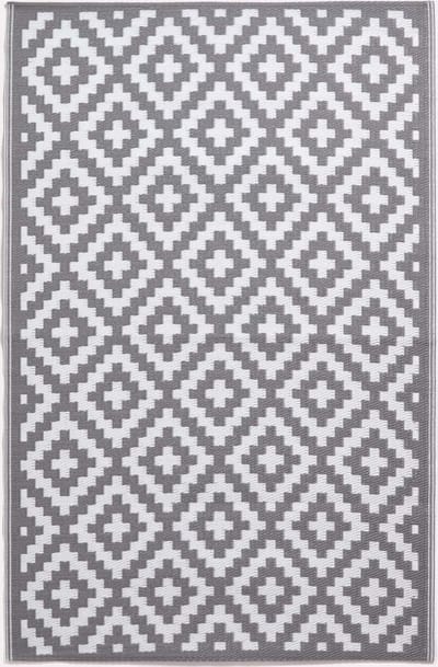 Homescapes Buitenkleed Vloerkleed – 120x180cm – Buitentapijt – Grijs Tuinkleed – Tuintapijt – Omkeerbaar – Waterdicht & UV–bestendig – Gerecycled polypropyleen – "Zoe"