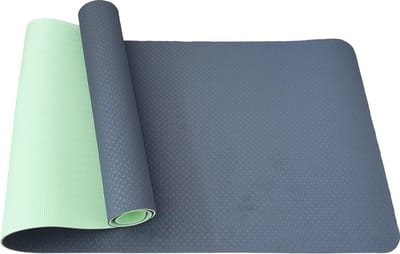 Yogamat - Fitnessmat - TPE - Eco Friendly - Non Slip - 183 x 61 x 0.6 cm - Dual Color [Zwart & Groen]