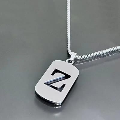 Bovista Ketting - Heren - Staal - Nep zilver - Met Hanger - Z