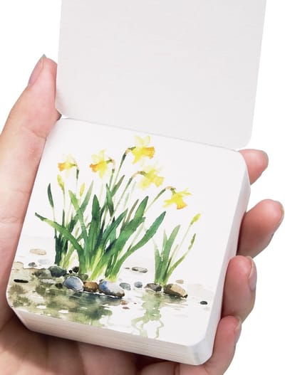 Mini Watercolor Sketchbook 60 Vellen - Draagbaar, Vierkant, 100% Katoen, 300gsm Kunstpapier voor Reizen en Schilderen