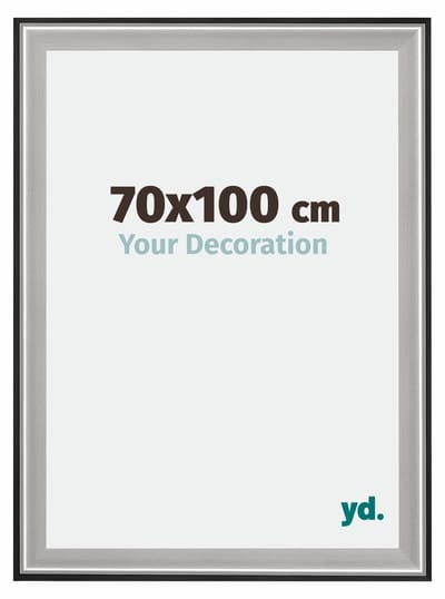 Your Decoration - Puzzellijst 70x100 cm - Zwart Zilver Gepolijst - Puzzellijst 1500-2000 stukjes - Hout Fotolijst - Birmingham