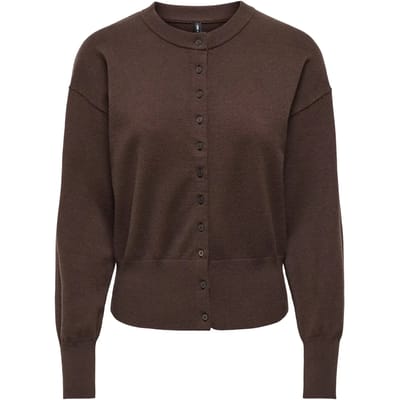 Only Vest Onlmio Ls O-neck Button Cardiga Knt 15377295 Seal Brown Dames Maat - XS