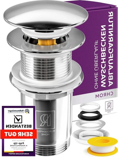 Afvoergarnituur Wastafel - Pop-up Ventiel - Afvoer Reparatie - Zonder Overloop - 300 Grams - Chroom