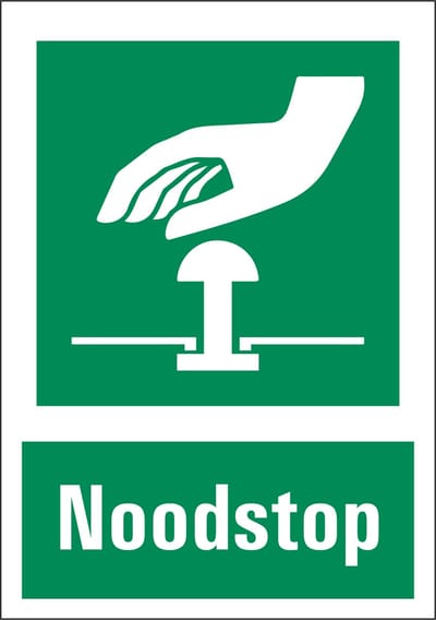 Noodstop bord met tekst 148 x 210 mm