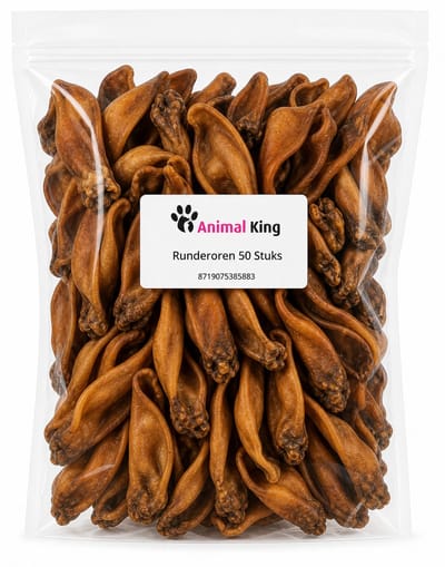 Runderoren met Pit voor Honden 50 Stuks - Koeien Oren XL voor honden - Kauwsnack Hond - Vergelijkbaaar met Kauwbotten en Hondenbot - Animal King - Honden Snacks