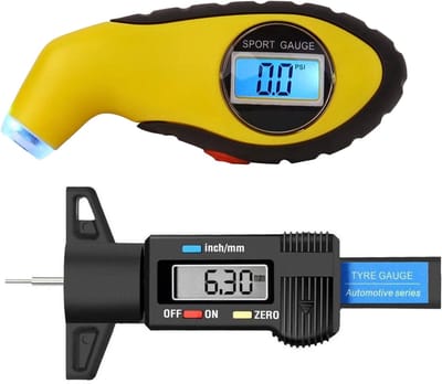 S4D Digitale Bandenspanningsmeter + Bandenprofielmeter Set - APK-Afkeurpunt! - Ga Veilig Op Weg - Doe De Bandencheck