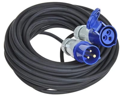 CEE-CEE (M/F) Campingstekker - Buitengebruik en camping - 25 Meter - 3 x 2,5 mm² - H07RNG - IP44 - Topkwaliteit verlengkabel buiten kamperen/camper/caravan/vouwwagen/Boot