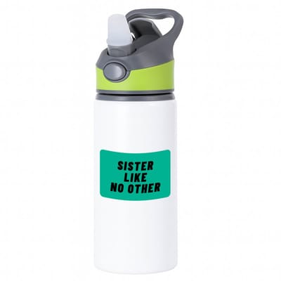Hacebo® - sister like no other waterfles met rietje groen - Zus - geweldige zus - niemand anders - verjaardag - cadeau - kado - bedankje - geschenk - water fles - 650ML