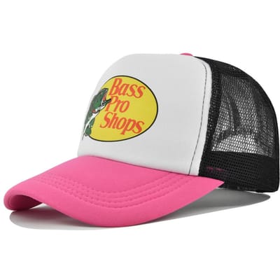 Baseballpet vis zijdedruk gaas klep pet heren- en damesgaaspet wandelreizen zonnehoed adjustable pink