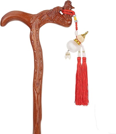 Houten Wandelstok - Ondersteunende Stok - Extra Balans - Ergonomische Grip - 85 cm - Natuurlijk Hout