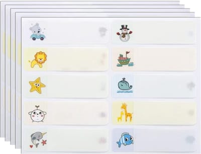 Dailygoods- Schoolnaamstickers 200 stuks - Waterdichte Labels - Kleurige Naamlabels - Schattige Cartoonpatronen - Naailabels - Voor School en Kantoor