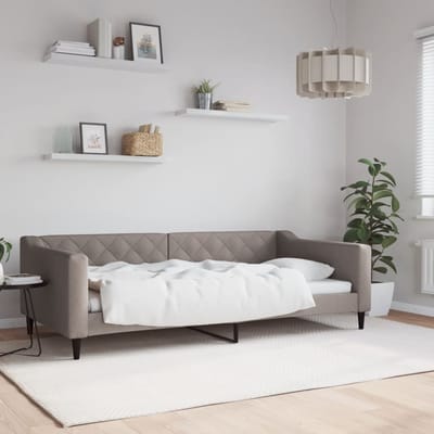 vidaXL - Slaapbank - 100x200 - cm - stof - taupe