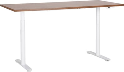 DESTINAS - Elektrisch bureau - Donkerhout/Wit - 180 cm - MDF