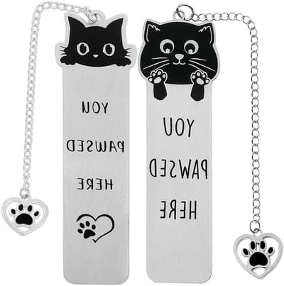 Persoonlijke metalen boekenleggers met katten, inspirerende boekaccessoires voor boekenliefhebbers, perfect cadeau voor studenten en docenten