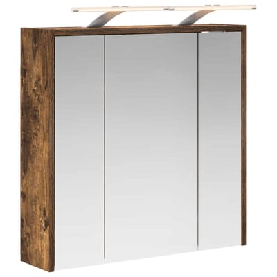 vidaXL - Badkamerspiegelkast - Rook - Eiken - 63,5 - x - 16 - x - 62,5 - cm - Bewerkt - hout