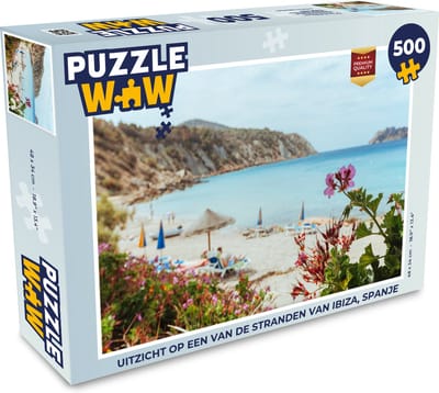 Puzzel Uitzicht op een van de stranden van Ibiza, Spanje - Legpuzzel - Puzzel 500 stukjes