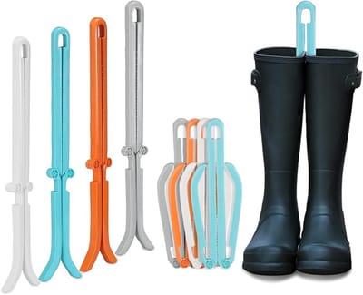 Laarzenspanners - Opvouwbare laarzenspanners - Anti-kreuk schoenklemmen - Voor lange en korte laarzen voor heren en dames - Verlengbare standaardondersteuning - Opvouwbaar voor eenvoudig dragen - Bescherm uw laarzen - 4 stuks