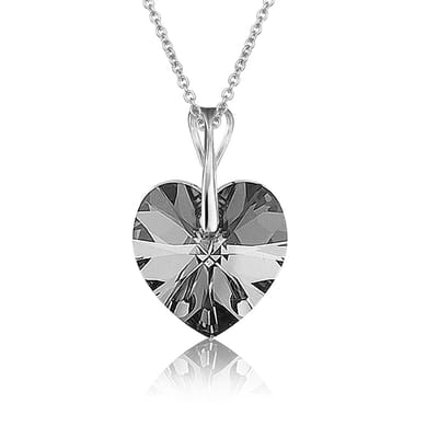 Montebello Ketting Pim HZ111 - Swarovski Hart - 925 Zilver Gerhod. - Ø14mm - 50cm