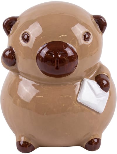 Clayre & Eef Spaarpot Beer Bruin Keramiek