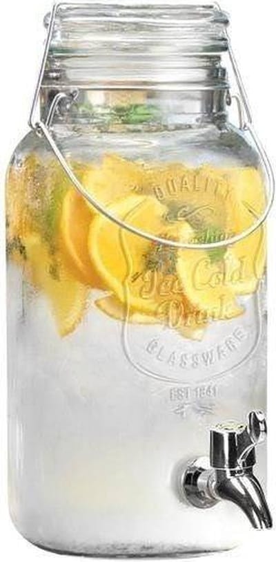 Drankdispenser met Kraan Glas 4 l - Kraantje - Limonadetap - Drank Dispenser - Limonadedispenser - Kan - Karaffe