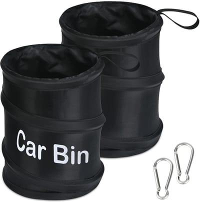 Auto Prullenbak Set - 2 Stuks - Hangende Afvalbak - Inclusief 5 Afvalzakken - Zwart - Voor Auto, Kantoor & Reizen