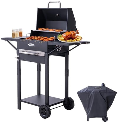 WentinkMo homavo houtskoolbarbecue - Schoorsteen - Geemailleerd hoofdrooster.
