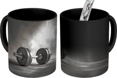 Magische Mok - Foto op Warmte Mokken - Koffiemok - Halter - Gewichten - Zwart - Magic Mok - Beker - 350 ML - Theemok