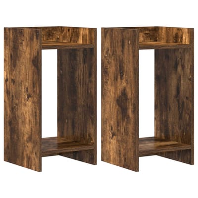vidaXL - Plantenstand - 2 - st - Gerookt - eiken - 30 - x - 30 - x - 60 - cm - Bewerkt - hout