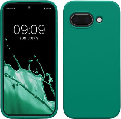 kwmobile telefoonhoesje geschikt voor Google Pixel 9a - Hoesje met siliconen coating - Smartphone case in smaragdgroen