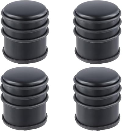 Deurstoppers Set - Vloerhouders - Deuren Open Houden - Zwaar Met Rubber - 7 x 8 cm - Zwart