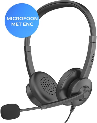 Floki® Headset met Microfoon voor Computer – Ruisonderdrukking – Koptelefoon met draad - Hoofdtelefoon - 3.5mm - USB/USB-C