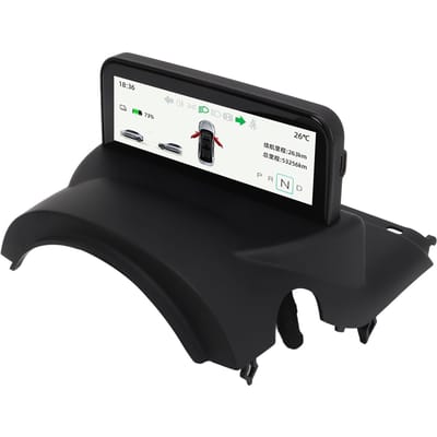 4,6 inch HD LCD Meter Snelheidsmeter Overtoeren Temperatuurwaarschuwing Auto HUD Display Vervanging Voor Tesla Model 3 Y black