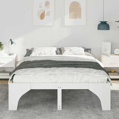vidaXL - Bedframe - Wit - 160 - x - 200 - cm - Massief - grenenhout