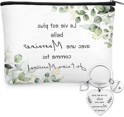 2-delige cadeauset voor peetmoeder: etui en sleutelhanger, perfect voor doop, kerst en verjaardag