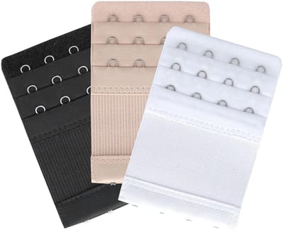 Dailygoods- Beha-verlenger Zacht en Flexibel - 4 Haken - Verstelbare Lengte - 3 Stuks - Comfortabel - Geschikt voor de meeste Beha-maten - Bh-extender