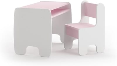 Kindertafel met 2 Stoelen voor Kinderkamer – Teken- en Speeltafel met Opbergruimte