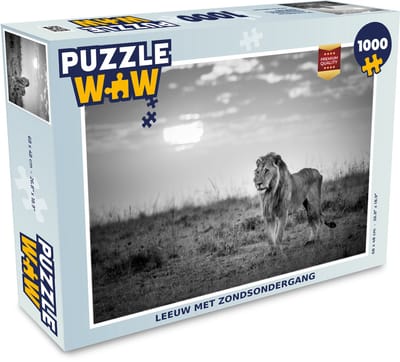 Puzzel Leeuw - Zonsondergang - Jacht - Legpuzzel - Puzzel 1000 stukjes volwassenen